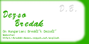 dezso bredak business card